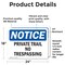Signmission Private Trail No Trespassing OSHA Notice Sign, Vinyl Decal, 24in W x 18in L, 2PK OS-2PACK-NS-D-1824-L-17874 - alternate 3